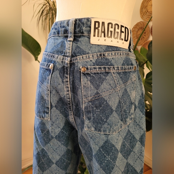 Ragged Blue Checkered Women's Jeans - Picture 5 of 8